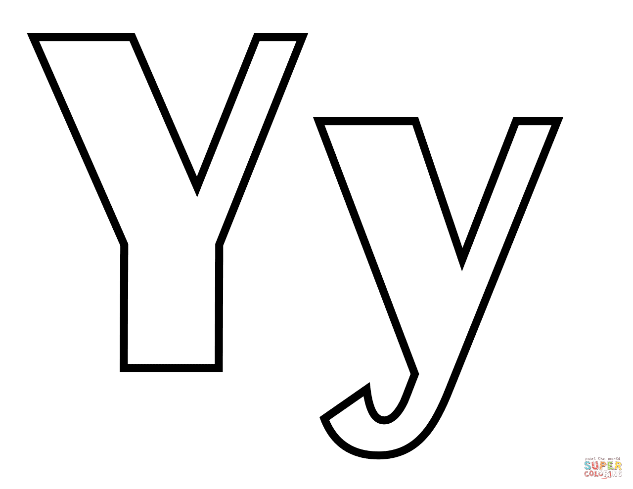 Classic letter y coloring page free printable coloring pages