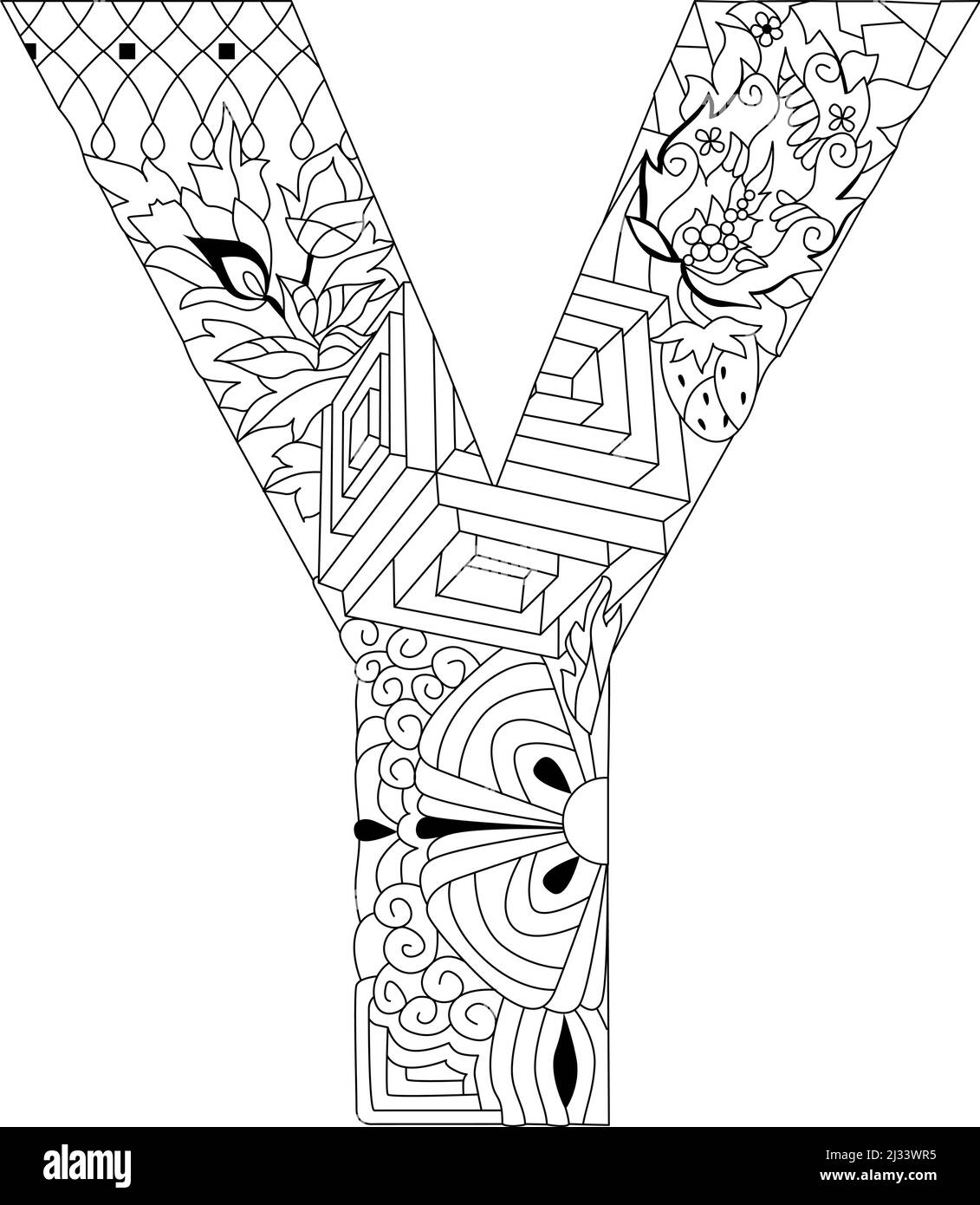 Zentangle stylized alphabet