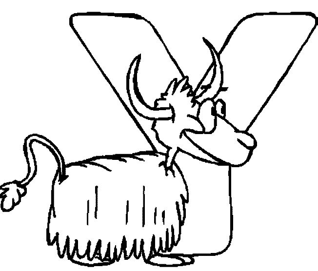 Alphabet y coloring page