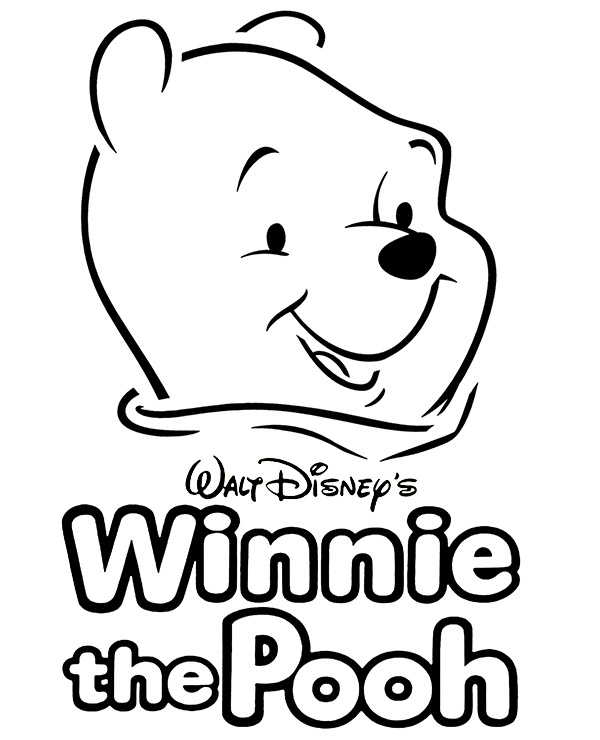 Printable winnie logo and portrait on free coloring sheet