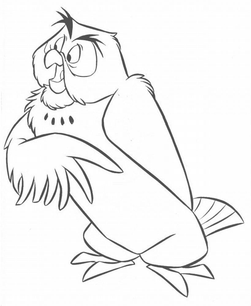 Owl from winnie the pooh coloring page