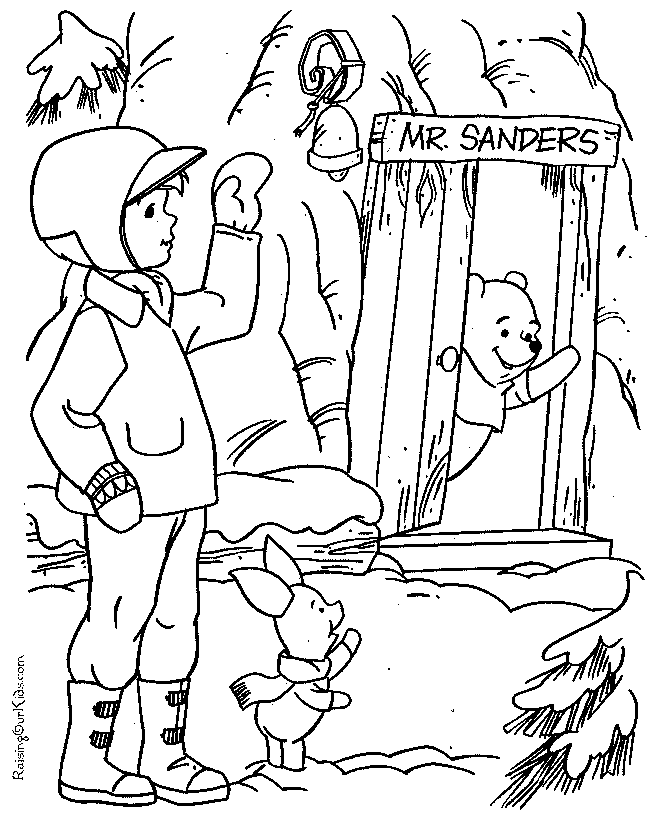 Piglet and winnie the pooh coloring page