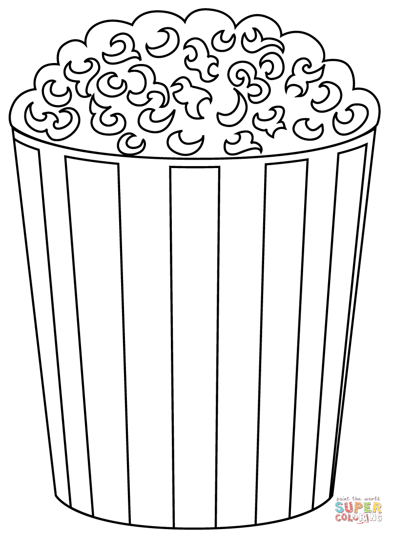 Popcorn coloring page free printable coloring pages