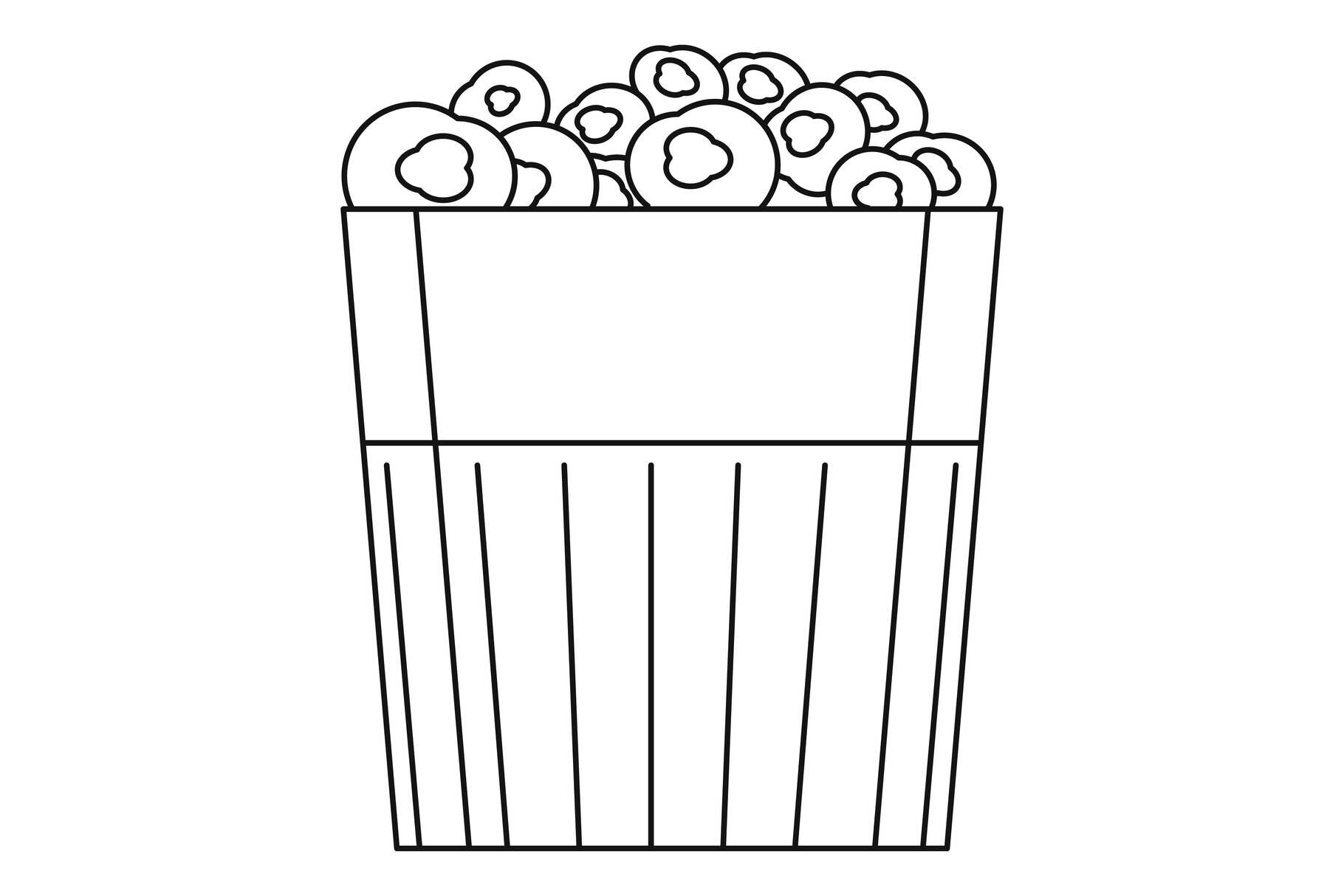 Paper popcorn box icon outline style by anatolir