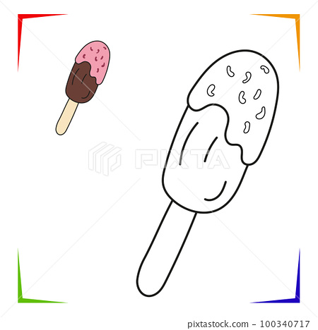 Popsicle ice cream chocolate covered coloring