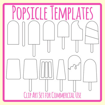 Popsicle templates paddle pop ice lolly outlines