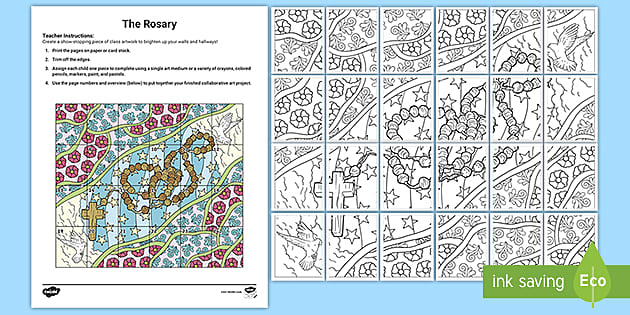 Free rosary llaborative art pack catholic usa