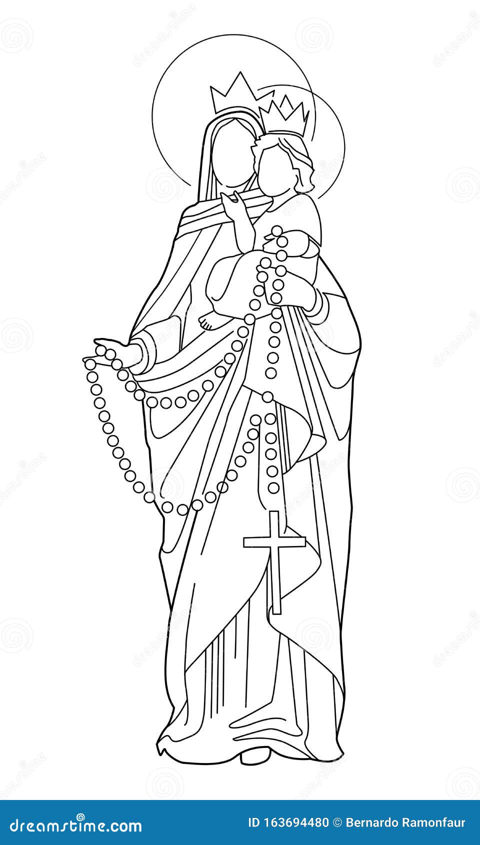 Our lady of the rosary vector illustration stock vector