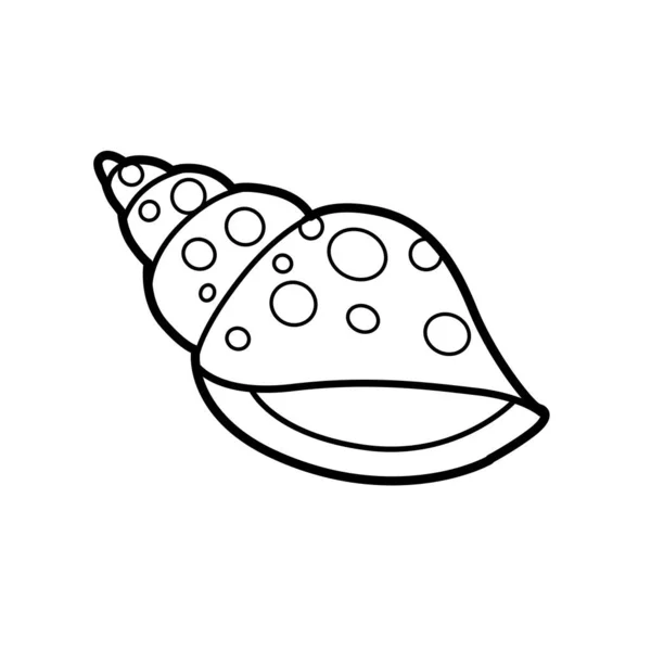 Scallop big shell outlined coloring page isolated white background stock vector by yadviga