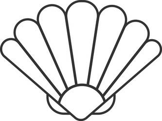 Seashell outline vector images over