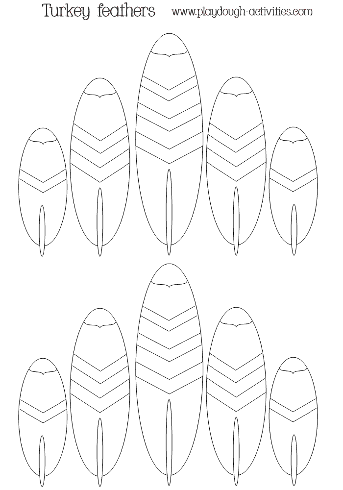 Striped chevron trukey tail feather outlines