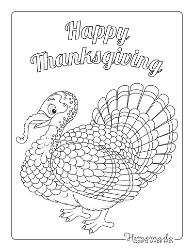 Free printable turkey coloring pages for kids
