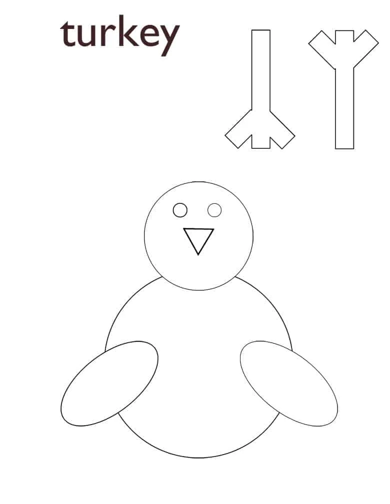 Free turkey feather template and body craft