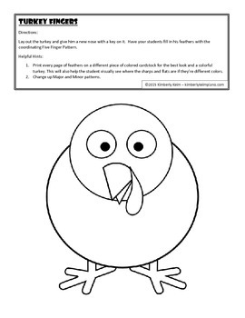 Turkey feather five finger patterns by kimberly keim tpt