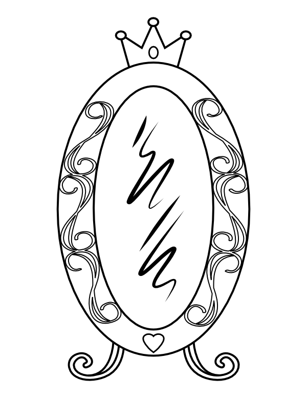 Printable royal mirror coloring page