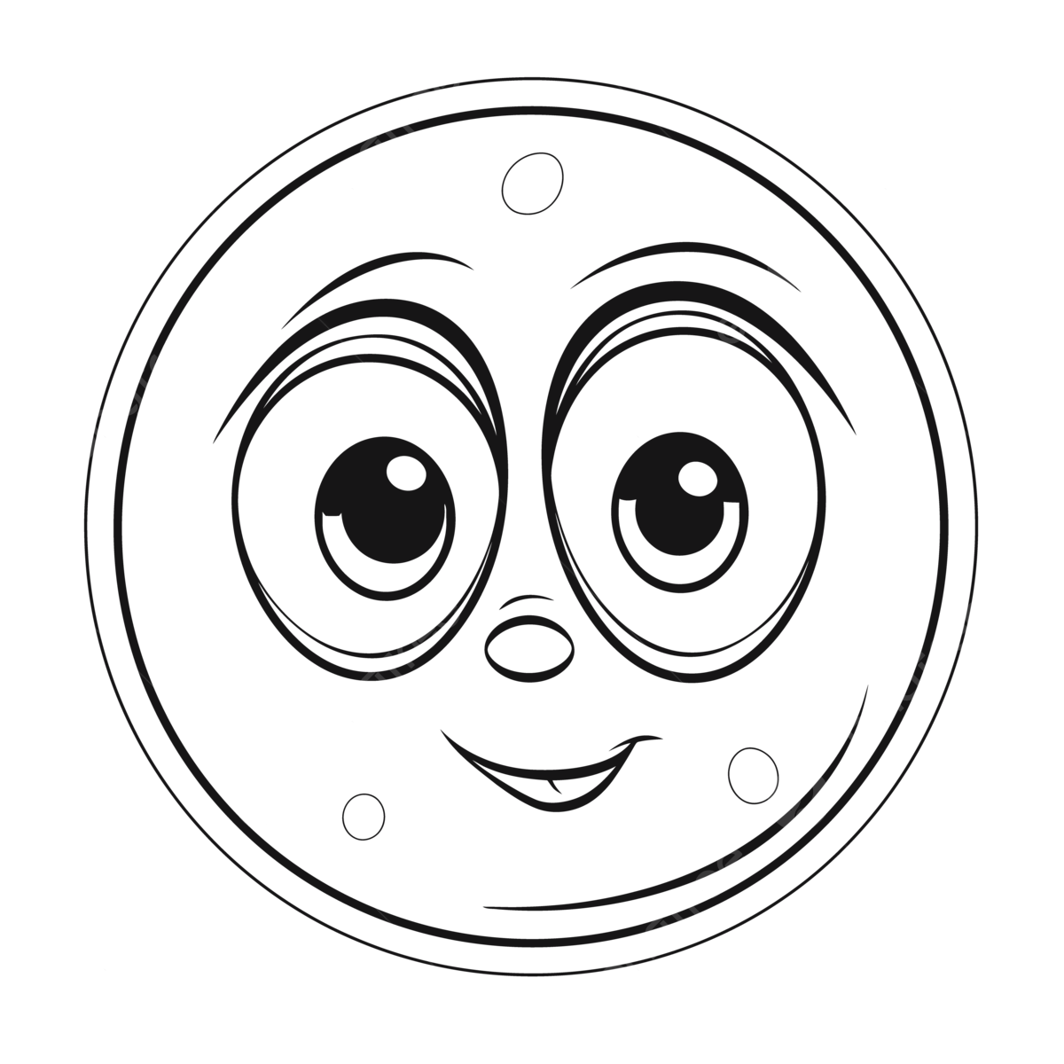 Cartoon moon face coloring page and outline sketch drawing vector oval drawing oval outline oval sketch png and vector with transparent background for free download