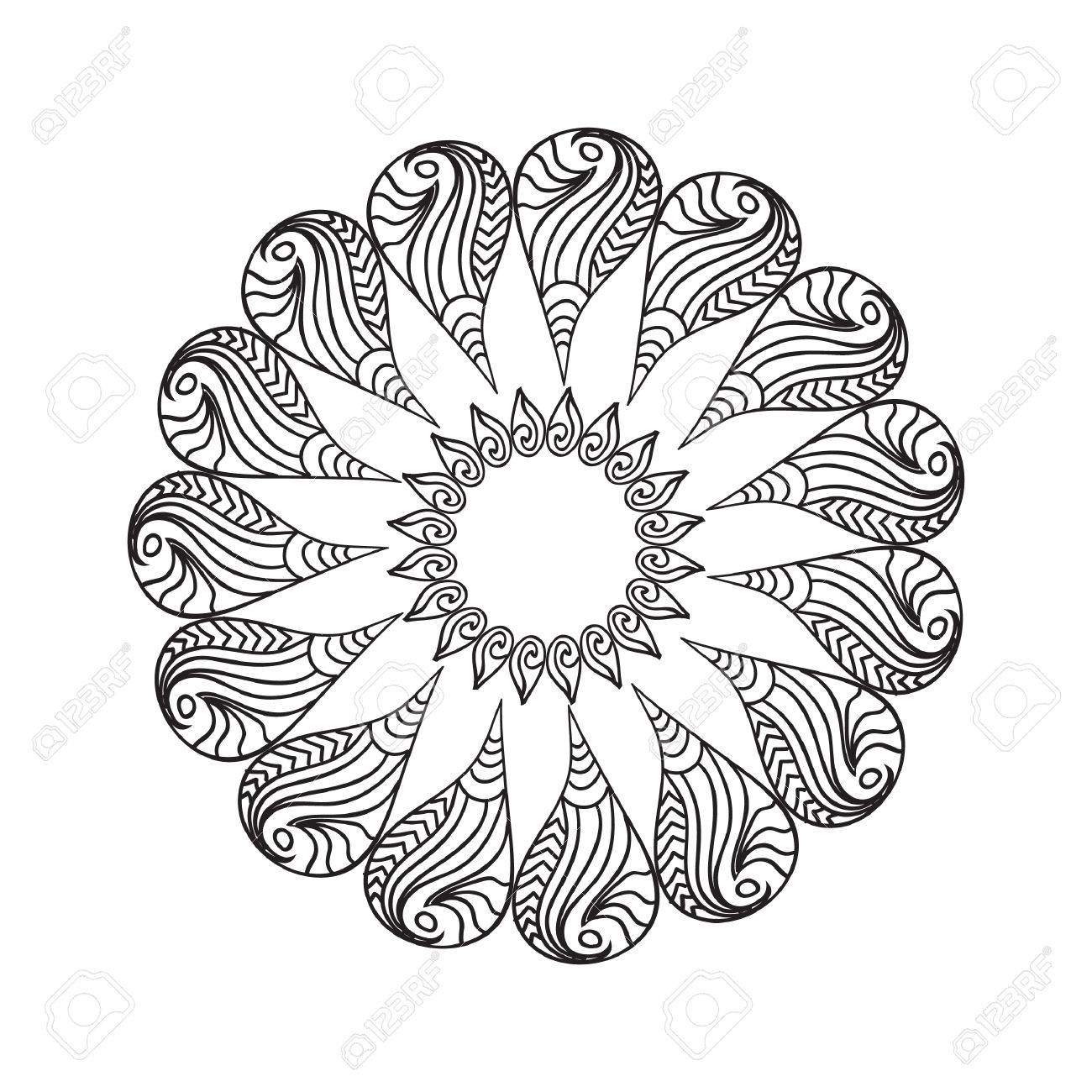 Oval frame mandala coloring page isolated on white royalty free svg cliparts vectors and stock illustration image