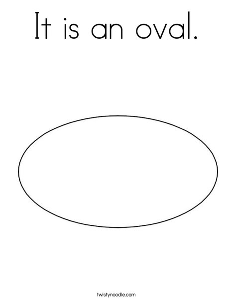 It is an oval coloring page
