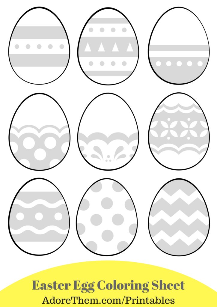 Easter egg coloring sheets