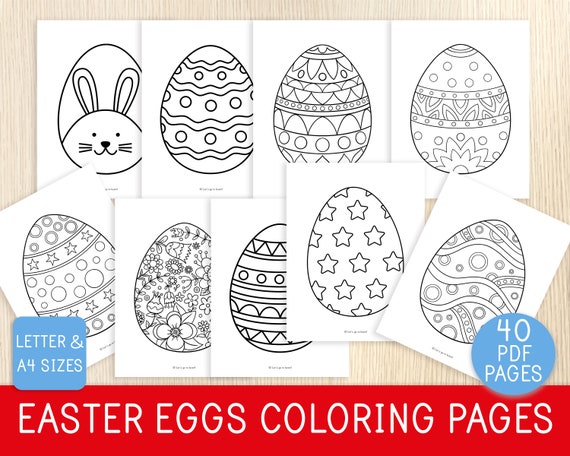 Easter egg coloring pages coloring sheets easter kids activity easter party game holiday coloring printable easter eggs garland
