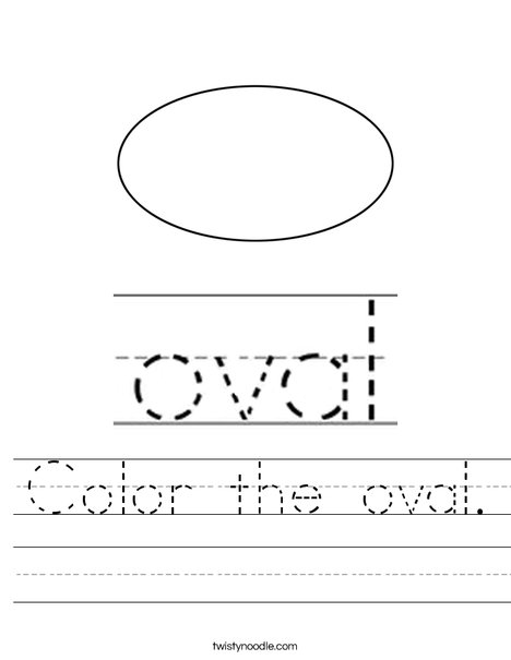 Color the oval worksheet