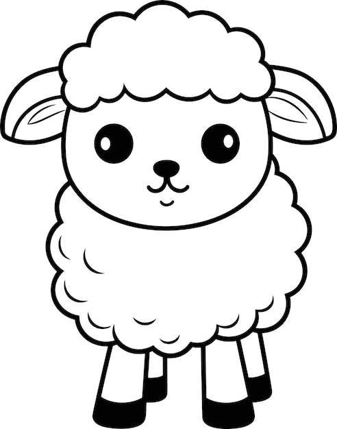Premium vector sheep coloring page for kids vector outline illustration
