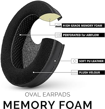 Brainwavz almohadilla de espuma viscoelãstica negra puvelur apta para audãfonos que cubren por fuera del oãdo electrãnica