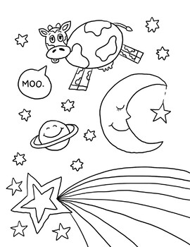 Over the moon coloring page by the artsy math teacher tpt