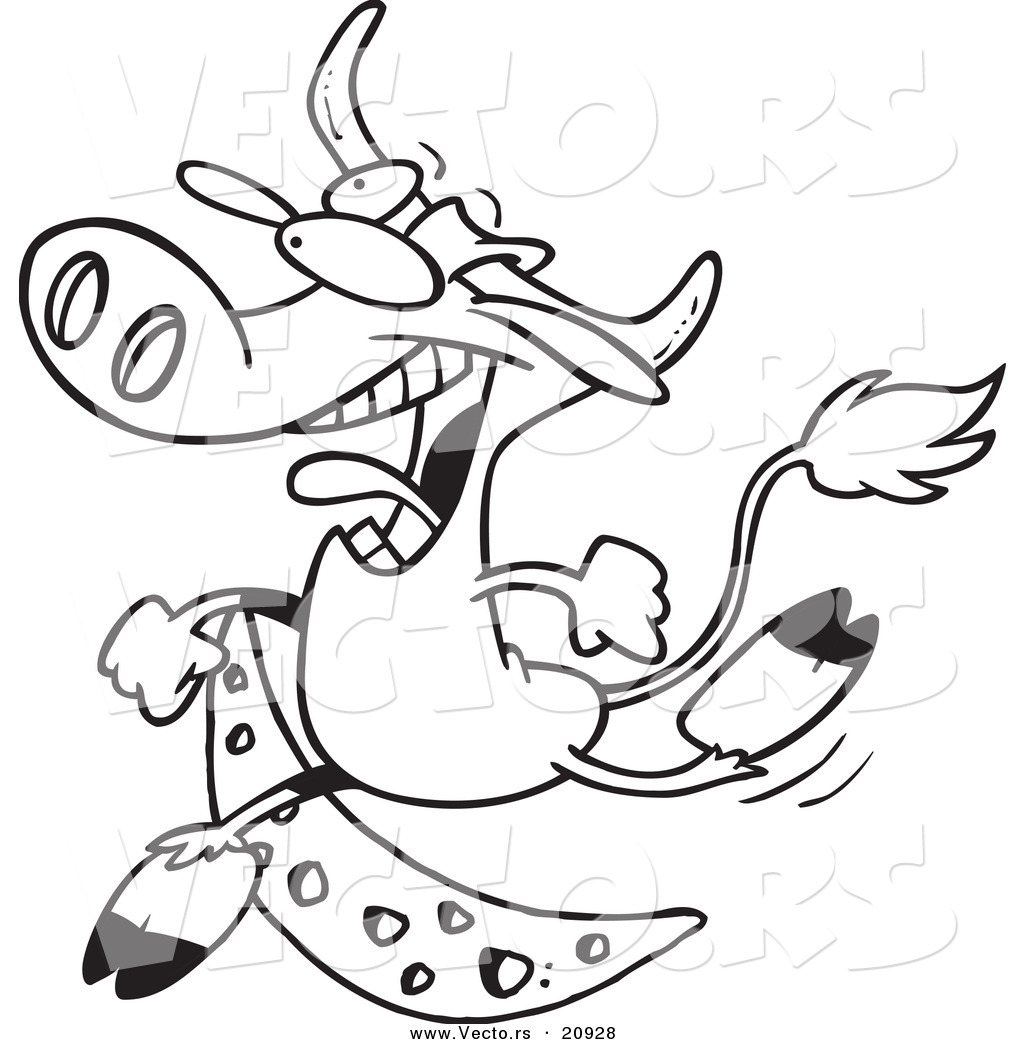 R of a cartoon cow jumping over the moon