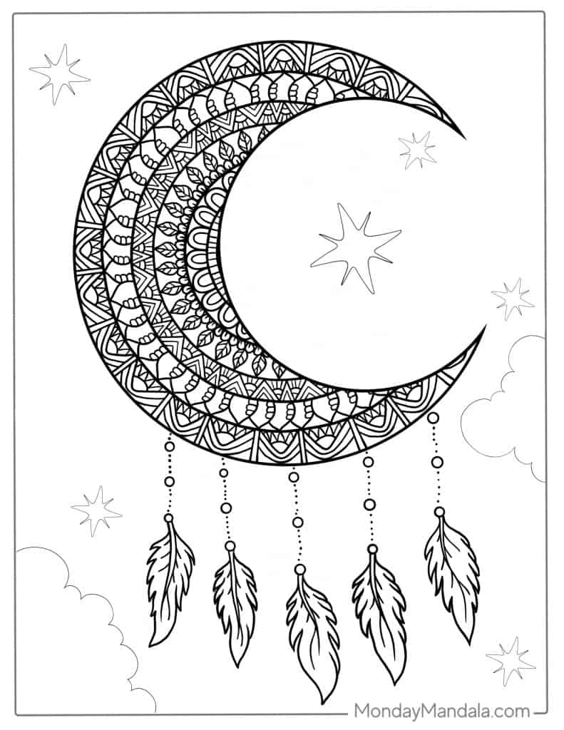 Moon coloring pages free pdf printables
