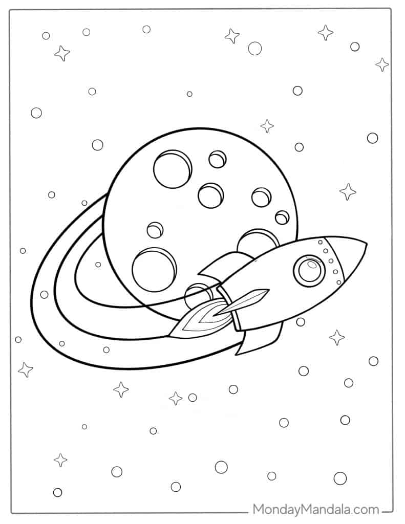 Moon coloring pages free pdf printables