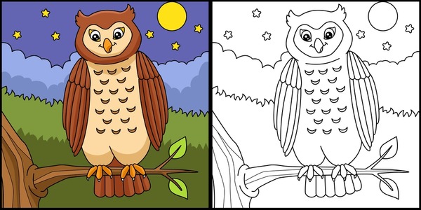 Thousand coloring book owl royalty