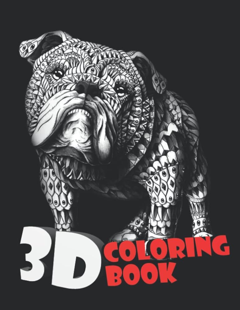 D coloring book d coloring book for adults or kids