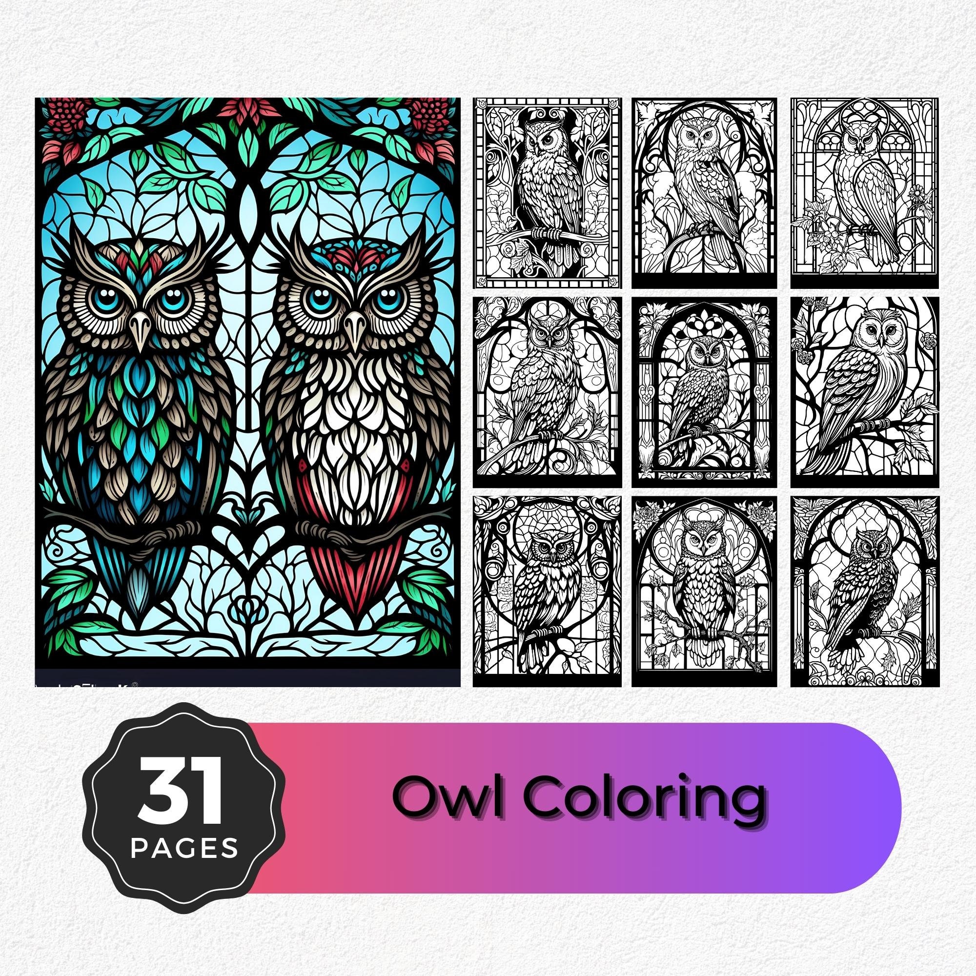 Owl mandala coloring sheets