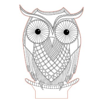 Village owl d illusion lamp plan vector file