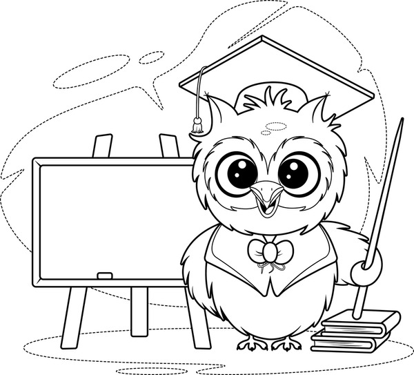 Thousand coloring page owl royalty