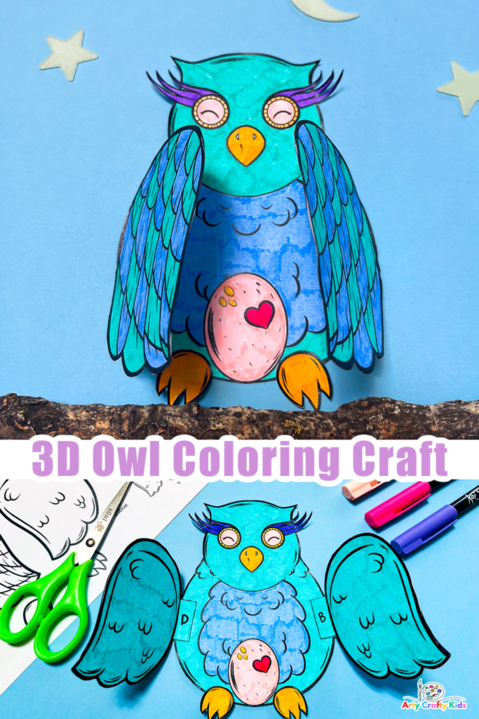 D printable owl craft an easy owl coloring craft