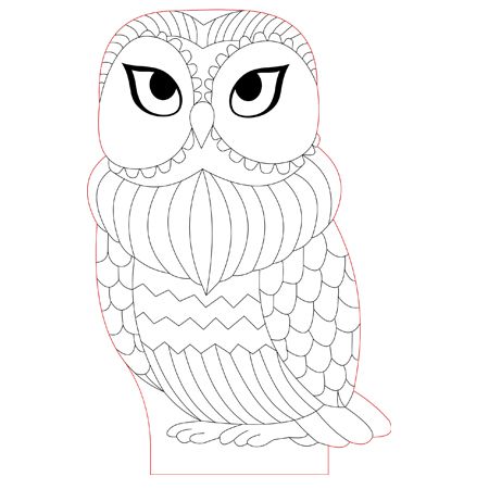 Wise owl d illusion lamp vector file