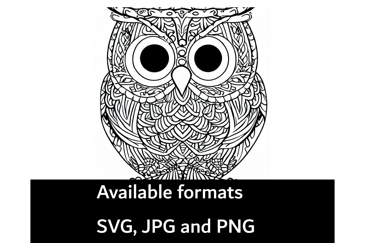 Cute owl adult coloring pages in white background by coloringpagesmaker