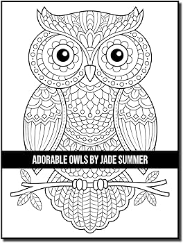 Adorable owls an adult coloring book with cute owl portraits fun owl designs and relaxing mandala patterns summer jade books