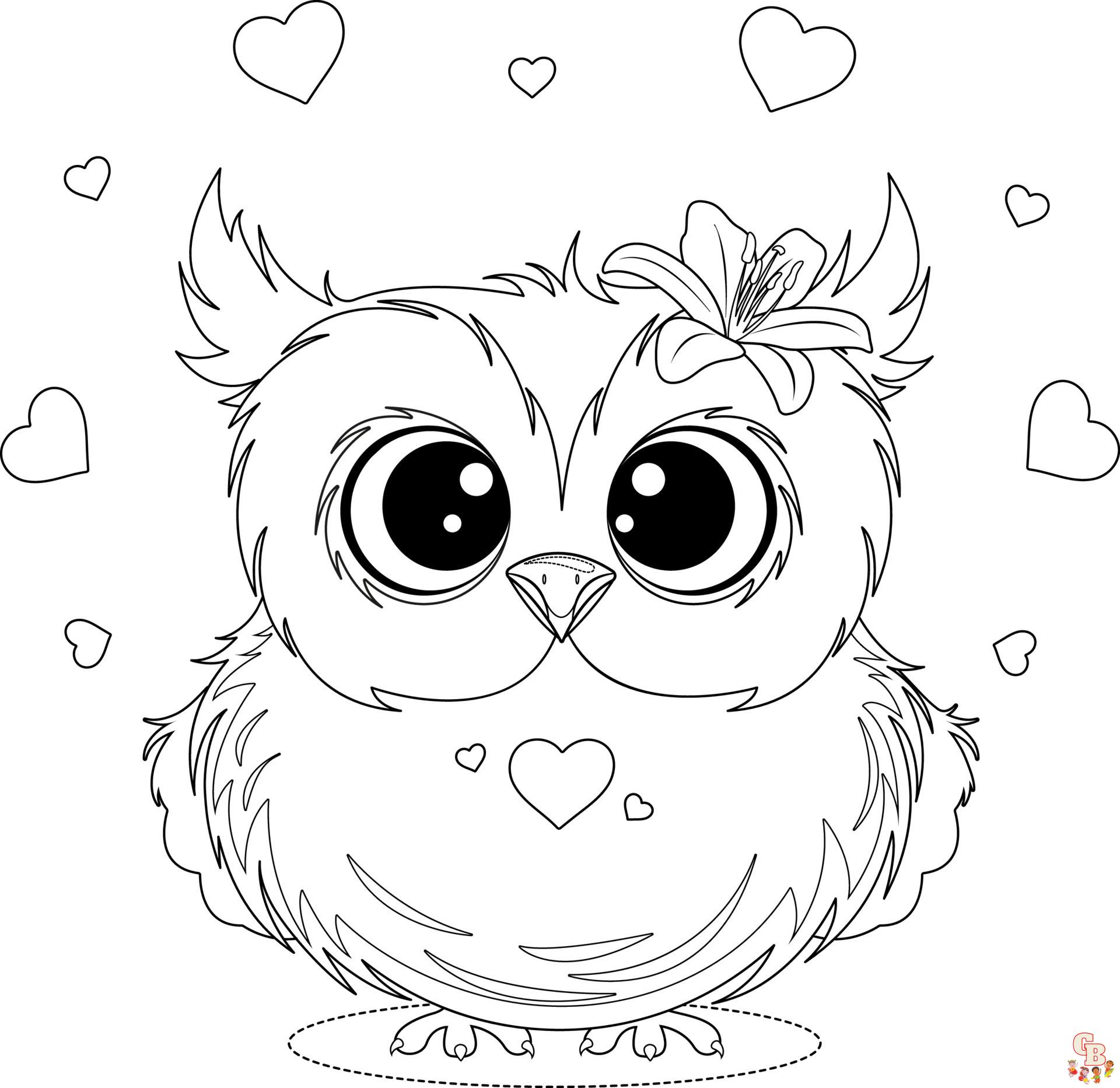 Cute owl coloring pages