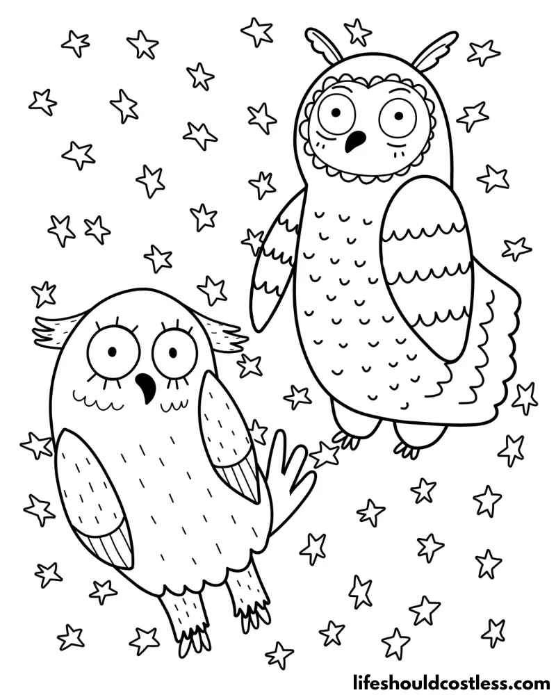 Owl coloring pages free printable pdf templates