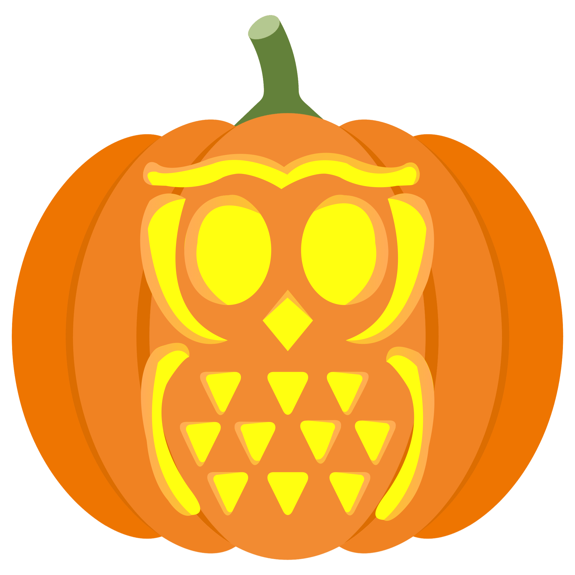 Owl jack o lantern pumpkin stencil free printable papercraft templates