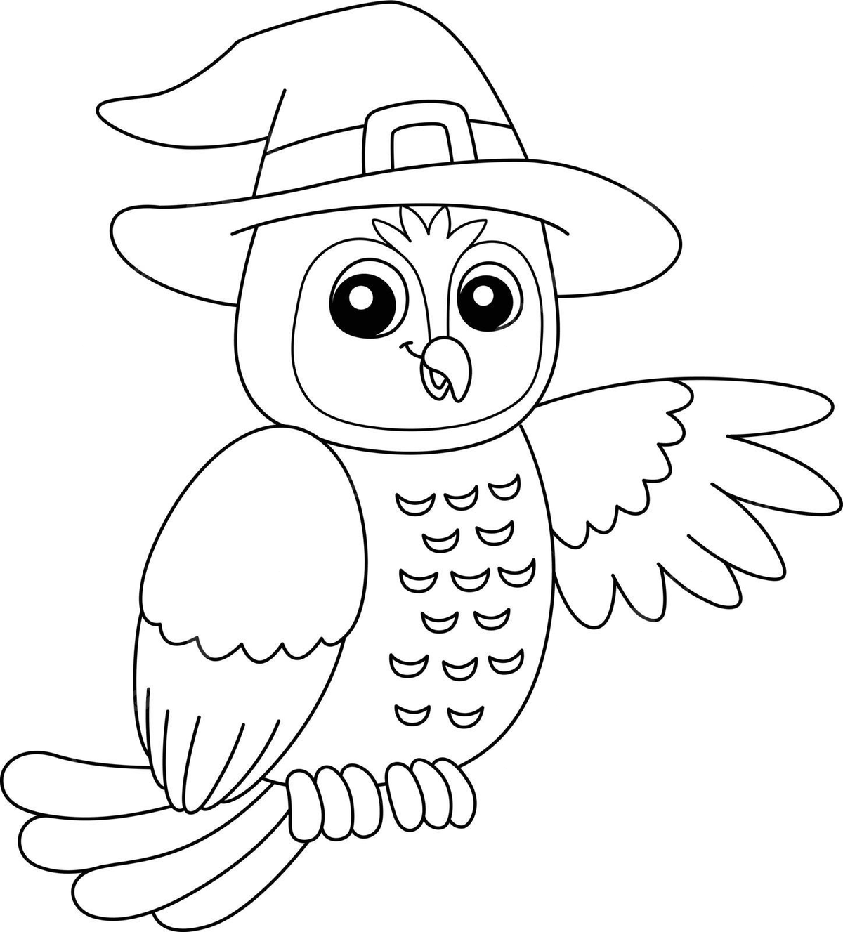 Owl witch hat halloween coloring page isolated grapc spooky kids vector grapc spooky kids png and vector with transparent background for free download