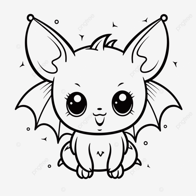 Cute bat kawaii coloring pages outline sketch drawing vector kawaii drawing wing drawing bat drawing png and vector with transparent background for free download