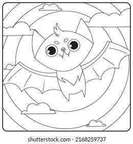 Cute creepy halloween owl coloring pages stock vector royalty free