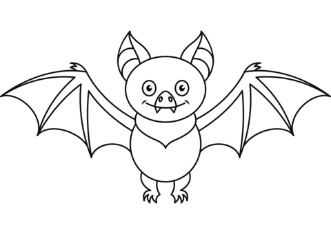 Cartoon bat coloring page free printable coloring pages