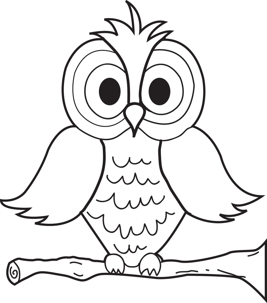 Printable cartoon owl coloring page for kids â