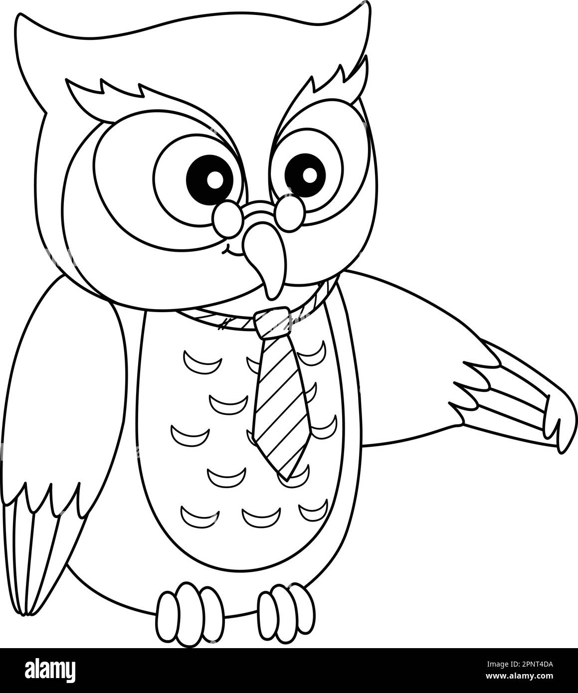 Owl isolated coloring page for kids stock vector image art