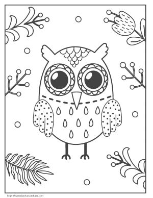 Cute owl coloring pages for kids